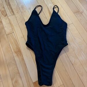 Black One-Piece Swimsuit high cut size M